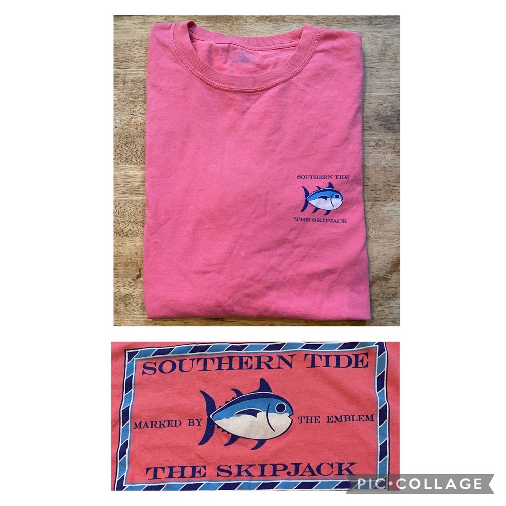 Southern Tide Men’s XS 100% Cotton Hot Pink Skipjack Graphic‎ Tee